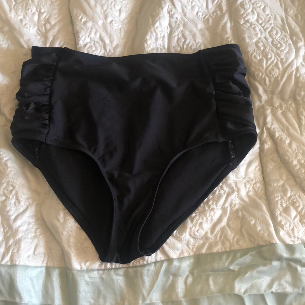High waisted black bikini bottoms